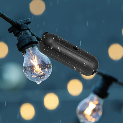 Outdoor Extension Cord Safety Cover – Weatherproof Electrical Connection Box, Black Waterproof Seal for Holiday Lights & Plugs Protection