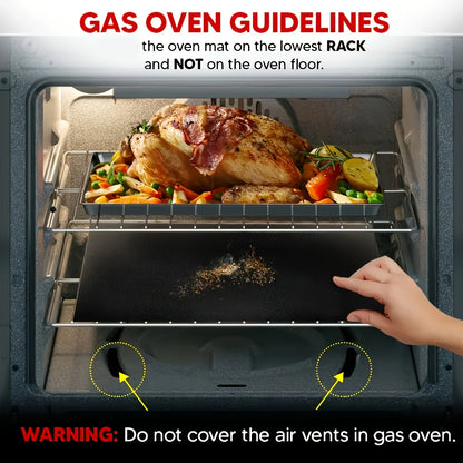 2-Pack Non-Stick Oven Mats – Heavy Duty, Reusable Liners for Electric and Gas Ovens – BPA and PFOA Free – Ideal for BBQ, Grilling, and Party Favors