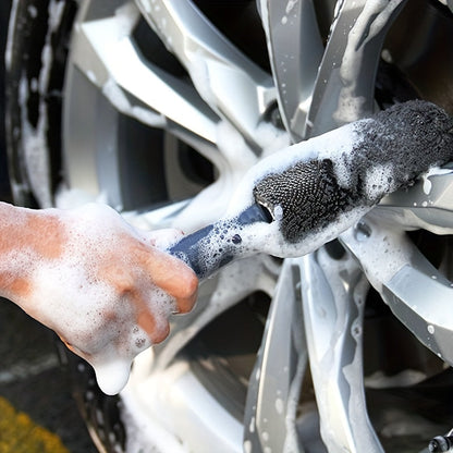 Extended Length Microfiber Car Rim Cleaning Brush - Precision Wheel Rim Detailing Tool for Effective Car Maintenance - Ideal for Car Wash and Enhancing Vehicle Beauty