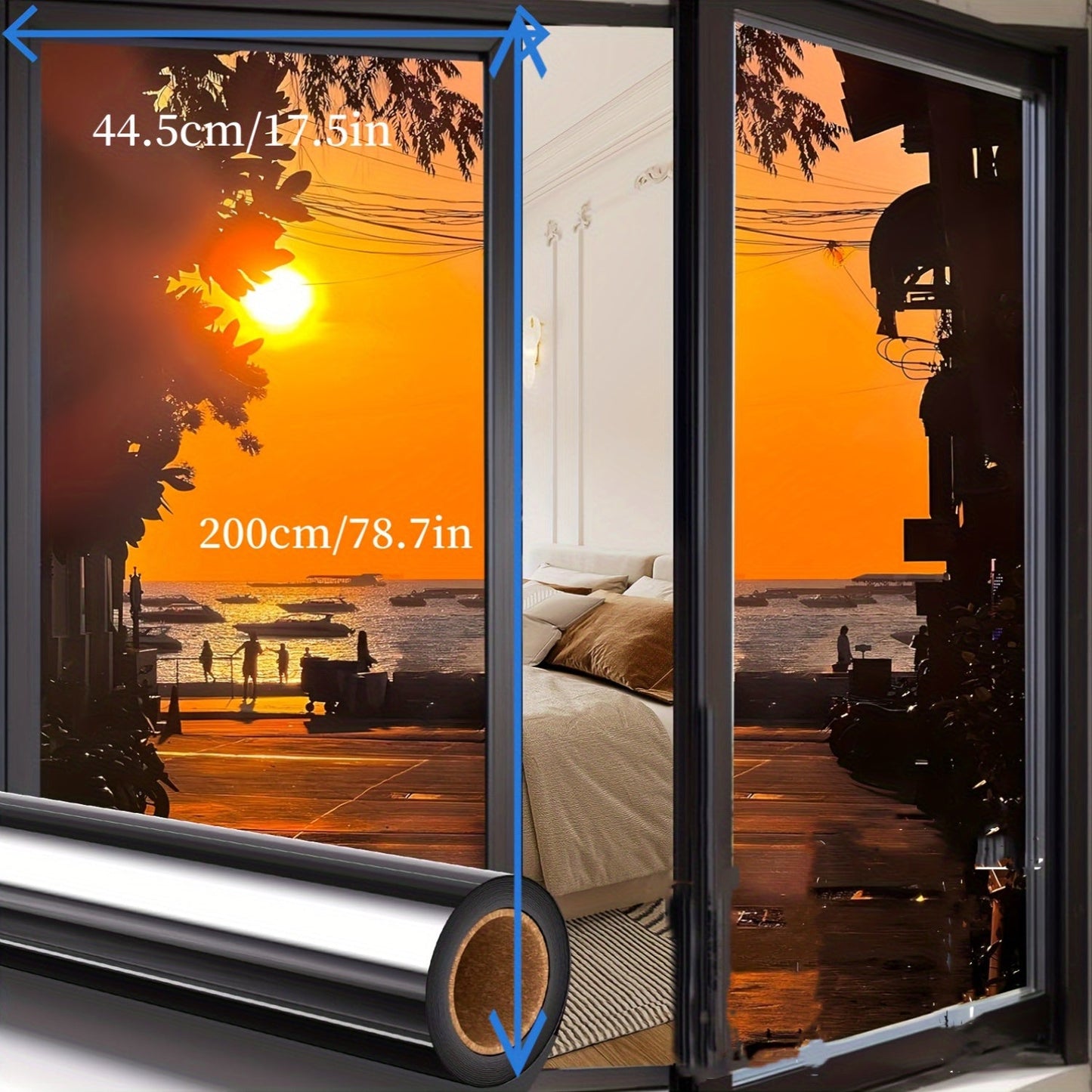 Classic One Way Privacy Window Film - 3mil PVC, Peel and Stick Sun Blocking Reflective Mirror Film with Anti-UV - Daytime Privacy for Home and Office