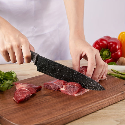 19 Piece High Carbon Stainless Steel Kitchen Knife Set – Includes Serrated Steak Knives, Chef Knives, Bread Knife, Scissors, Sharpener – All-in-One Block Set
