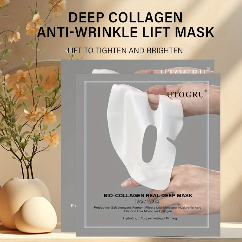 Hydrating Collagen Face Mask - Deep Collagen Lifting Overnight Mask for Lifting, Firming, and Moisturizing | Mild and Non-Irritating | 4PCS/Box