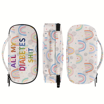 Rainbow Pattern Portable Insulin Insulated Storage Bag - Travel-Friendly Insulin Storage Box for Diabetic Patients