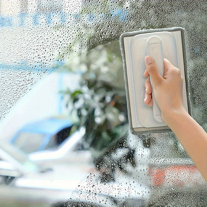 4 Piece Window Groove Cleaning Brush Set – Easy Glide Squeegee Handle, 3 Microfiber Cloths, No-Electricity Sliding Door Track & Crevice Cleaning Tool for Home