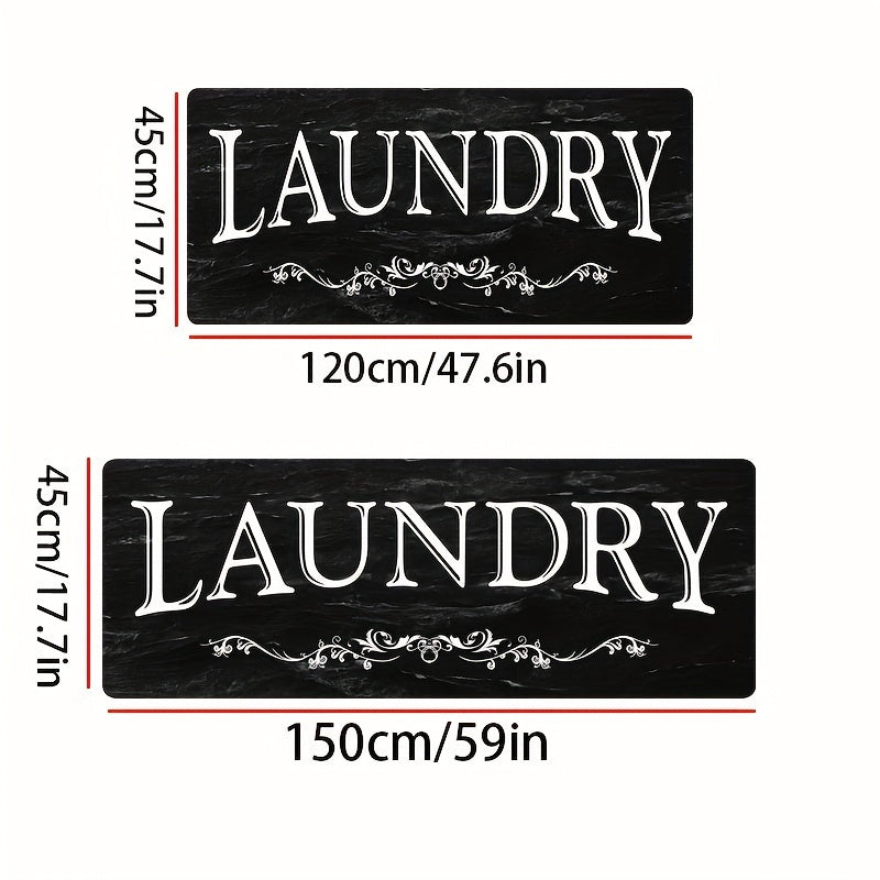 Black and White Text Pattern Rug – Soft, Comfortable, Waterproof Non-Slip Floor Mat, Absorbent and Machine Washable for Kitchen, Living Room, Bedroom, Hallway, Bathroom