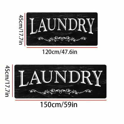 Black and White Text Pattern Rug – Soft, Comfortable, Waterproof Non-Slip Floor Mat, Absorbent and Machine Washable for Kitchen, Living Room, Bedroom, Hallway, Bathroom
