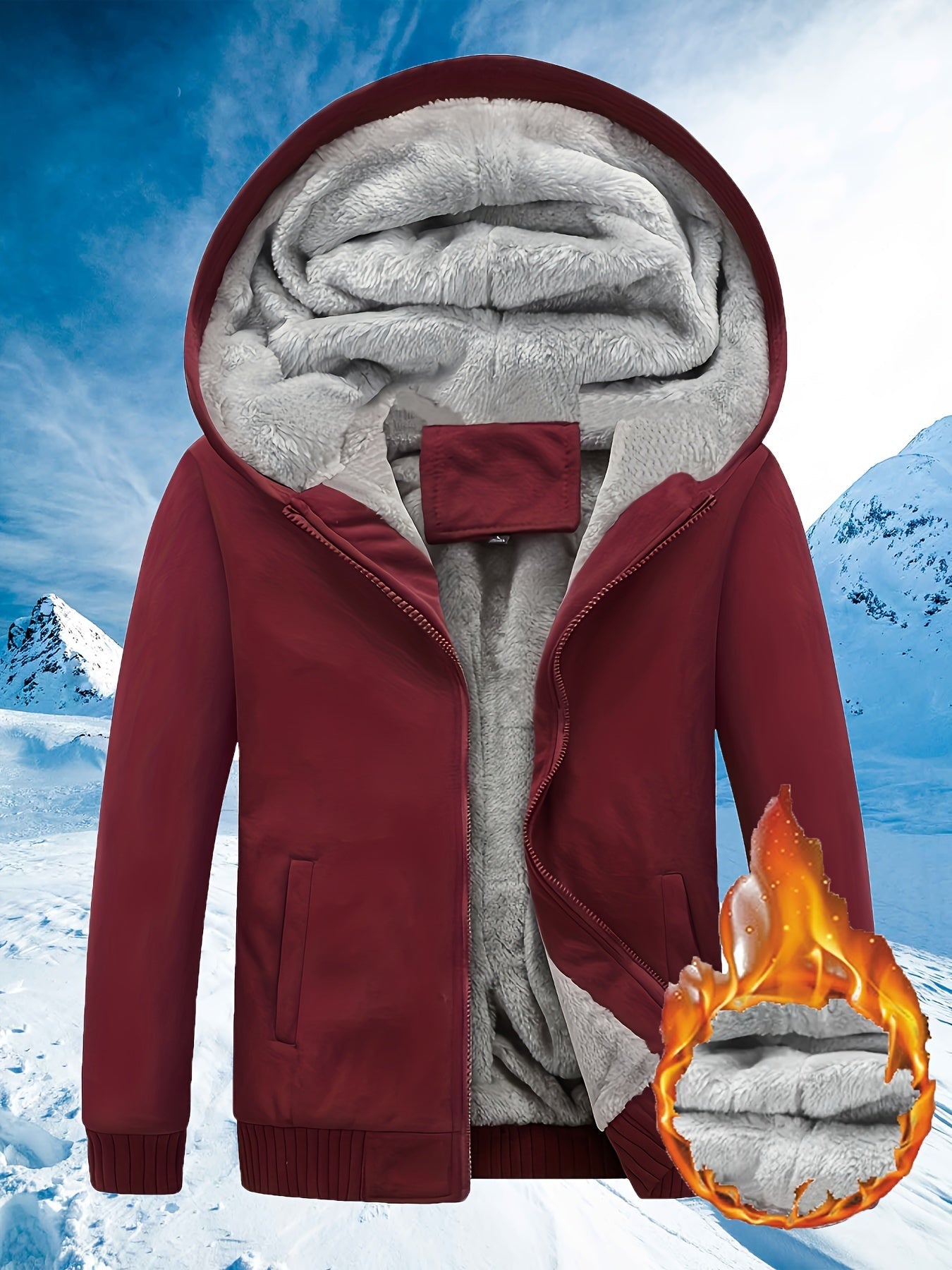 Winter Warm Fleece Zipper Hooded Jacket – Color Block Casual Hoodie – Women's Clothing