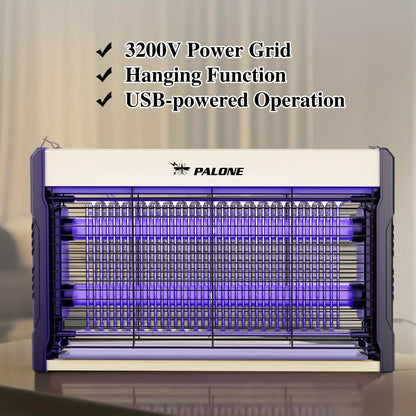 Electric Bug Zapper – Mosquito Killer with Hanging Chain, Removable Collection Tray, USB-Powered for Indoor and Outdoor Use – Ideal for Home, Office, and Warehouse