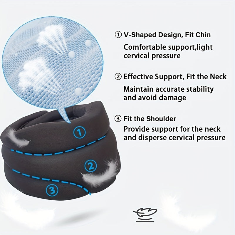 Adjustable Soft Foam Cervical Collar – Universal Neck Support Brace, Memory Foam Filling, Cotton Blend Cover, V-Shaped Chin Support, Sleep Aid for Men and Women