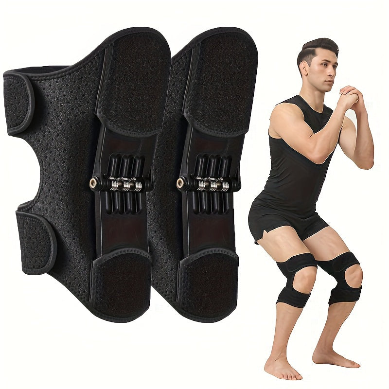 ProFlex Knee Protector - Spring-Loaded Stabilizer Pad for Enhanced Joint Support, Weak Legs, Squats and Sports Training - Power Lift Knee Brace for Improved Performance