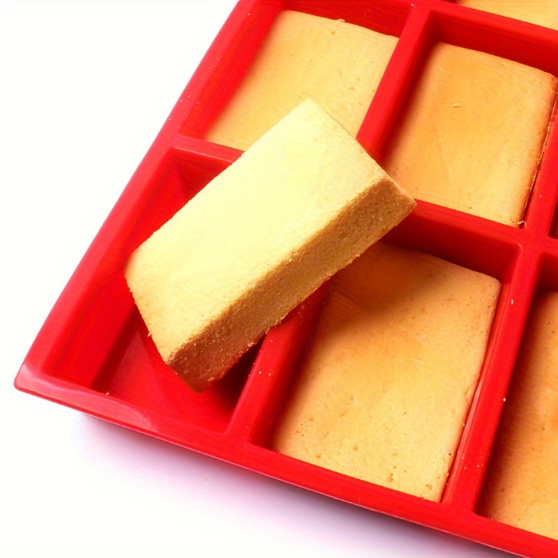 Mini Rectangle Loaf Pan - 12.2''x8.3'' 9-Cavity Silicone Baking Mold for Mini Cakes, Bread, Meatloaf, Cornbread, Brownies, Muffins, Soap Making - Non-Stick, Flexible, Durable, Dishwasher Safe