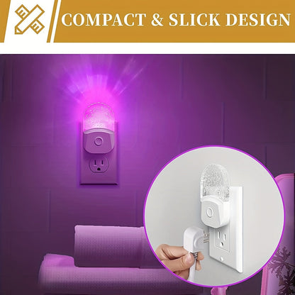 2pcs LED Night Light Plug - 8-Color Changing RGB, Dusk to Dawn Sensor, RGB Mode - Ideal Christmas Gift