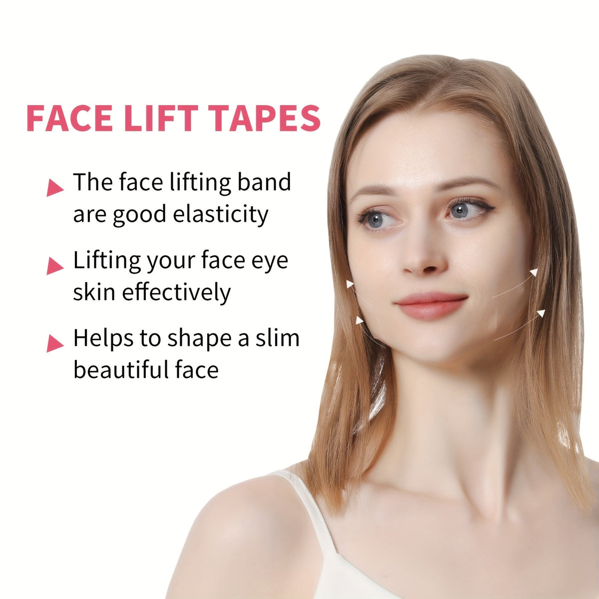 24 Pack Invisible Face Lift Tape - Skin Tightening V-Line Patches for Forehead, Eyes, and Facial Contour, Non-Surgical, Unscented Skin Care Strips