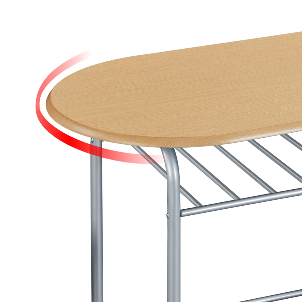 Costoffs Modern Round Compact Dining Table and 2 Chairs Set - Space-Saving Table Set for Kitchens, Apartments, and Dorm Rooms