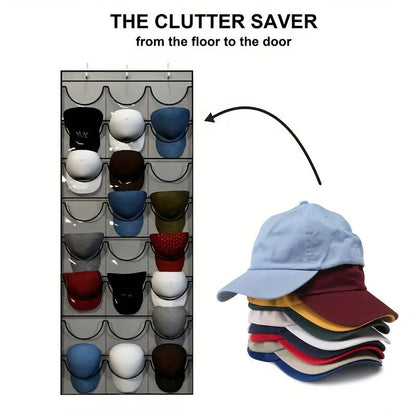 Wall-Mounted Hat Storage Bag – Hanging Multi-Pocket Organizer for Back Door & Household Use