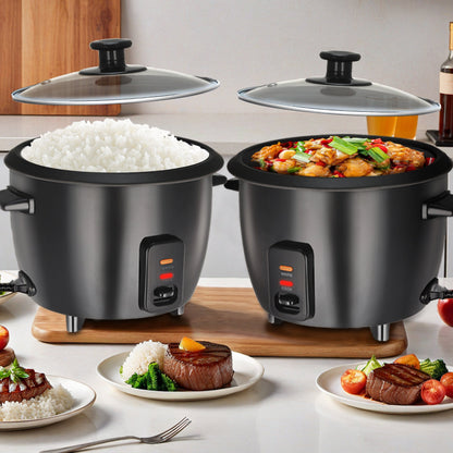 Versatile 6-Cup Rice Cooker with Yogurt Maker - 1.5 Qt Capacity, Nonstick Pot, Auto Keep Warm, One Touch Operation - Includes Steamer for Oatmeal and Soup, Stainless Steel Liner