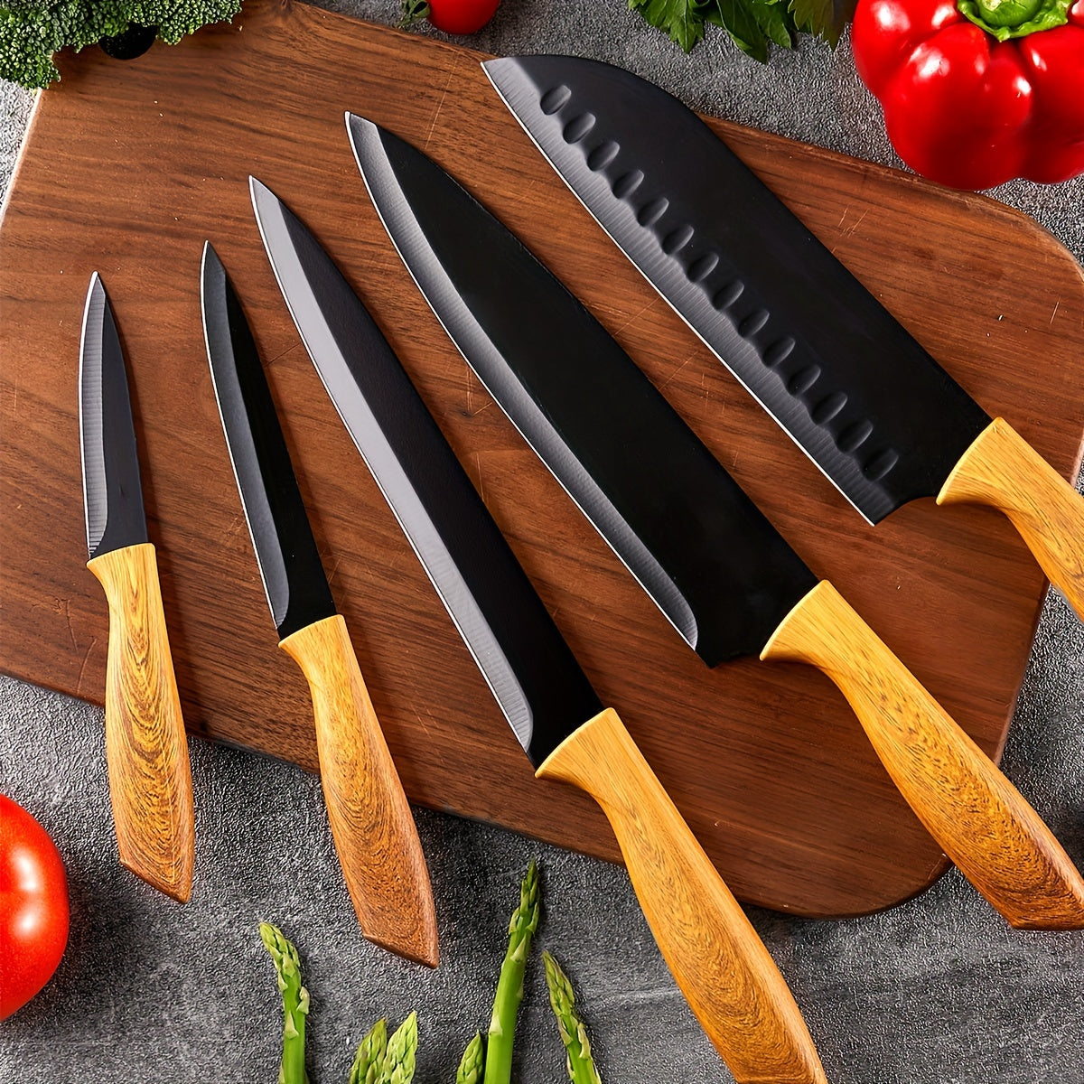 19 Piece High Carbon Stainless Steel Kitchen Knife Set – Includes Serrated Steak Knives, Chef Knives, Bread Knife, Scissors, Sharpener – All-in-One Block Set