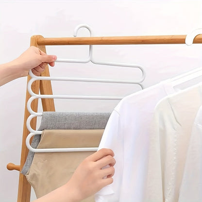 5pcs Multifunctional Five-Layer Pants Rack - Anti-Slip Multi-Layer Clothing Hanger for Wardrobe, Scarf & Pants Storage