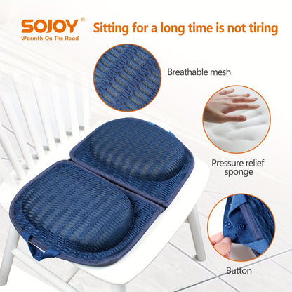 3-in-1 Foldable Butterfly-Shaped Memory Foam Seat Cushion – Portable, Medium Soft, All-Season Comfort – Durable Polyester Surface and Sponge Filling