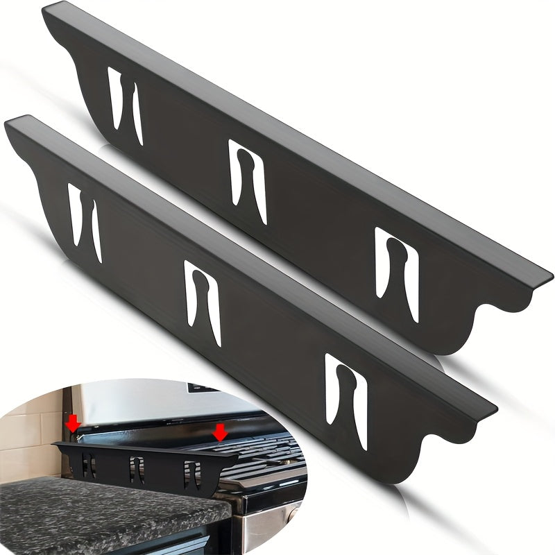 Stainless Steel Stove Gap Covers ( 2 Pack ) - Heat Resistant and Easy to Clean Gap Fillers for Stove to Counter, Oven Gap Cover, Side Guard Trim Kit, No Battery Needed