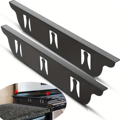 Stainless Steel Stove Gap Covers ( 2 Pack ) - Heat Resistant and Easy to Clean Gap Fillers for Stove to Counter, Oven Gap Cover, Side Guard Trim Kit, No Battery Needed