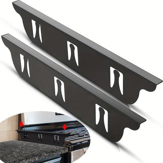 Stainless Steel Stove Gap Covers ( 2 Pack ) - Heat Resistant and Easy to Clean Gap Fillers for Stove to Counter, Oven Gap Cover, Side Guard Trim Kit, No Battery Needed