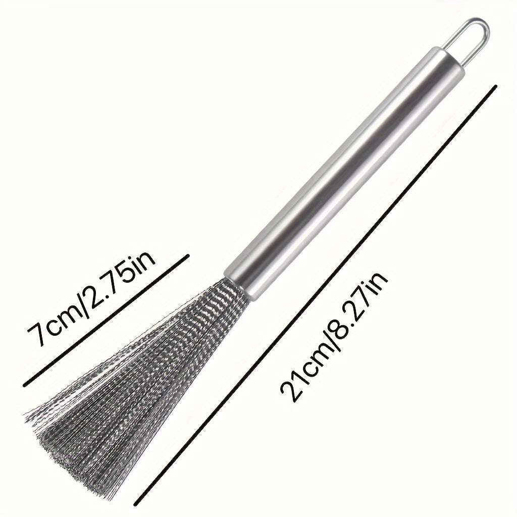 Stainless Steel Pot Brush - Long Handle Multipurpose Kitchen Scrub Brush for Pots, Pans, and Countertops - Durable Dishwashing Cleaning Tool (1pc/2pcs)