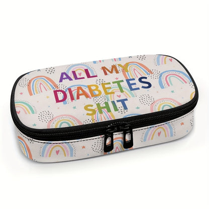 Rainbow Pattern Portable Insulin Insulated Storage Bag - Travel-Friendly Insulin Storage Box for Diabetic Patients