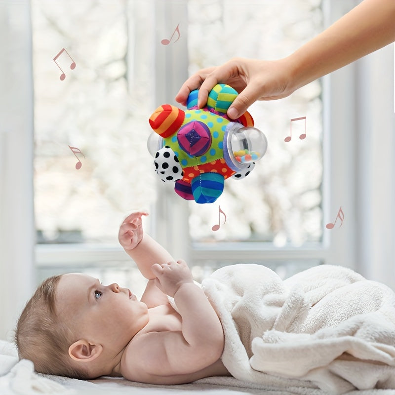 Baby Bomb Ball Rattle - Tactile Sensory 3D Cloth Ball for 0-1 Year Olds, Perfect Hand Grab Toy and Gift for Halloween, Christmas, Thanksgiving