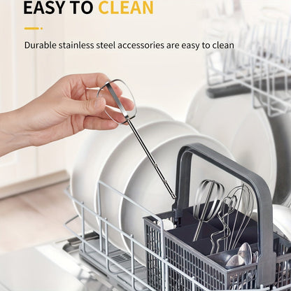 SHARDOR 350W Hand Mixer – 5-Speed Electric Mixer with Turbo, 5 Stainless Steel Attachments & Storage Case, Silver