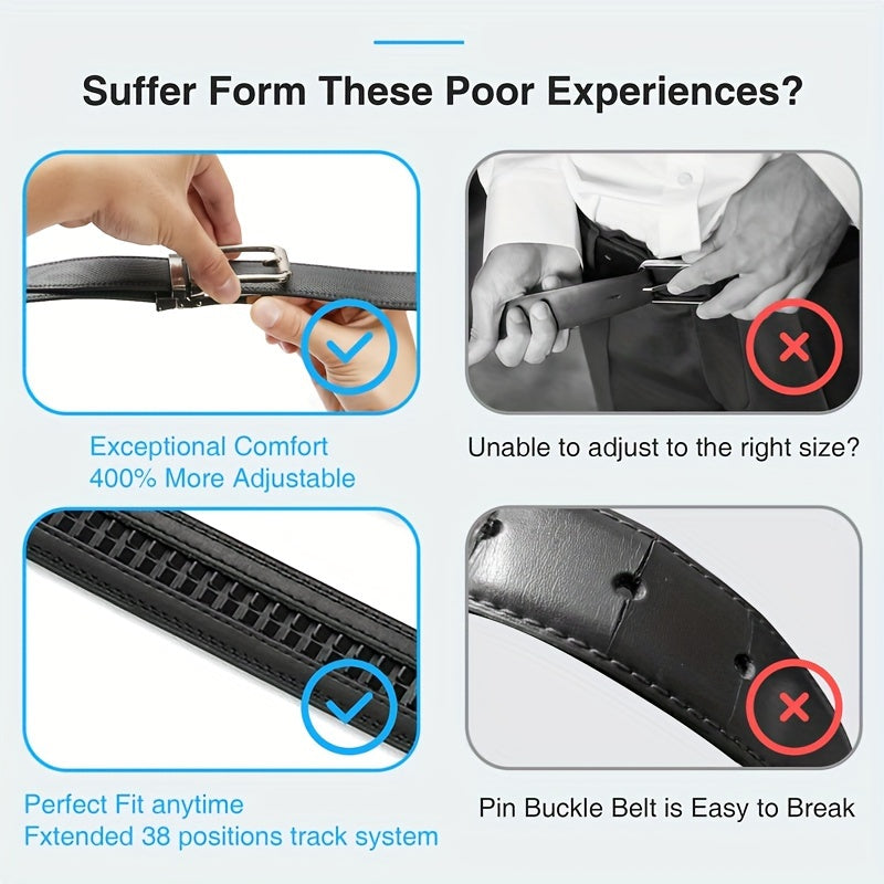 Men's Formal Style Belt – Automatic Buckle, All-Match Belt for Daily Life & Special Occasions, Perfect for Husband & Loved Ones