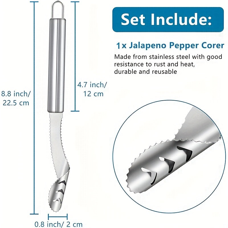 Multifunctional Serrated Stainless Steel Pepper Corer and Seed Remover - Upgrade Your Kitchen Essentials!