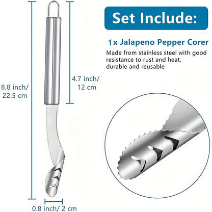 Multifunctional Serrated Stainless Steel Pepper Corer and Seed Remover - Upgrade Your Kitchen Essentials!