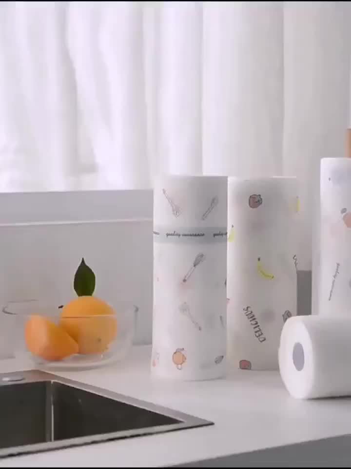 1 Roll (400 Sheets) Lazy Rag - Disposable Kitchen Paper Towel, Washable Wet and Dry Dual-Use Towel, Dishwashing Cloth, Non-Stick Oil Rag, Degreasing Towel, Household Cleaning Rag