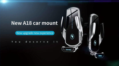 Wireless Car Charger with Automatic Phone Holder – 15W Fast Charging, 360° Rotation, Secure Grip – Compatible with iPhone 14/13/12/11 Pro/Max and Samsung Galaxy S23/S22/S21/S20