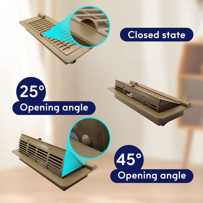 1/2/6pcs 4" x 10" Floor Vents - Heavy Duty Walkable Register, Premium Finish, Easy Adjust Air Supply Lever - For Sidewall, Home, Office, Ceiling