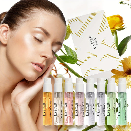 LASTAR 8-Piece Perfume Gift Set - 0.1oz Each - Long-Lasting Fragrance for Men and Women - Classic Floral Notes - Perfect for Dates, Travel, and Holiday Presents