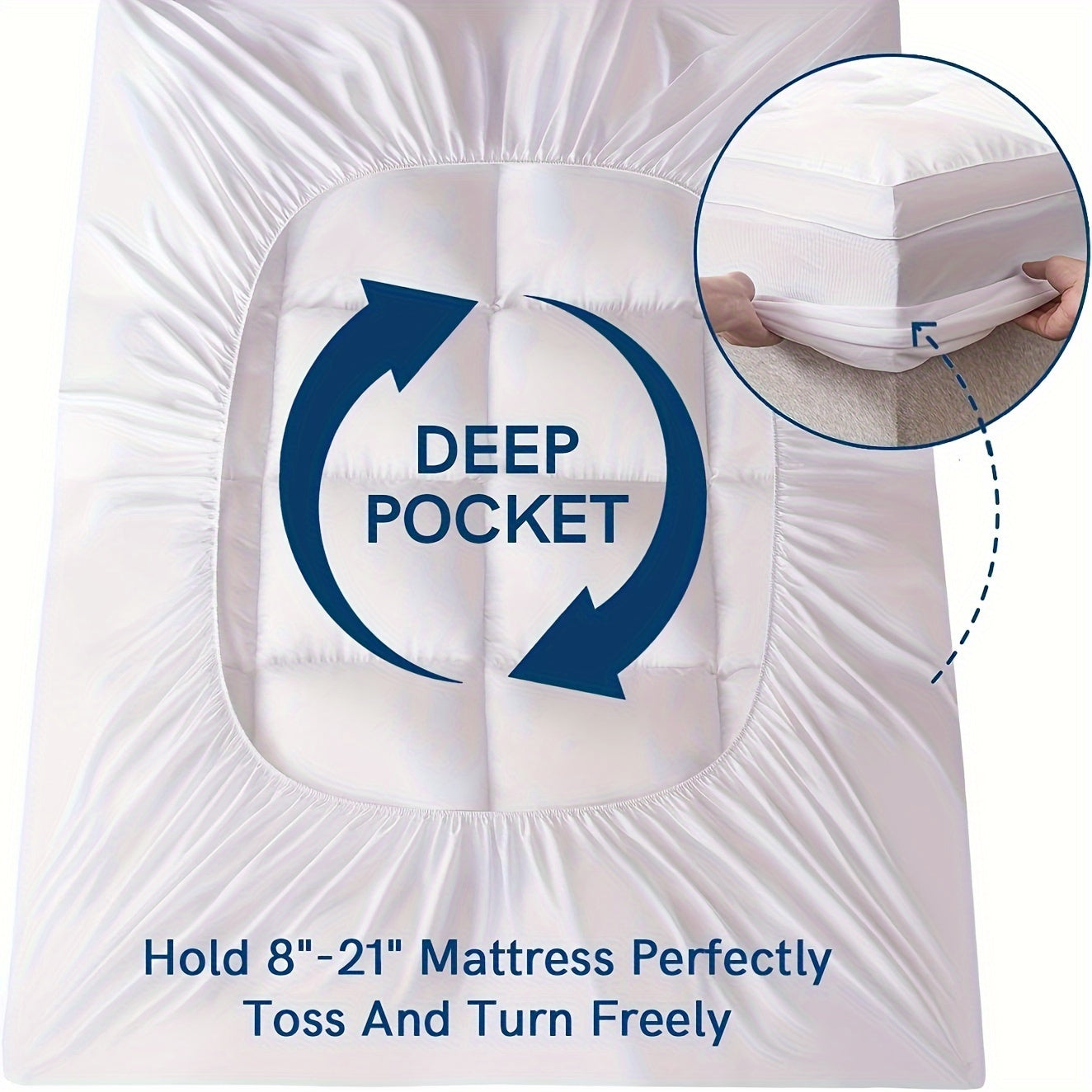 2 Inch Mattress Topper for Back Pain – Extra Thick Plush Pillowtop Pad, Soft with Elastic Deep Pocket and Overfilled Down Alternative Filling