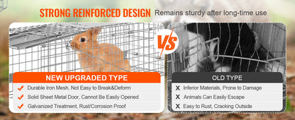 SucceBuy Humane Live Animal Cage Trap – Folding Handle for Cats, Rabbits & Rodents