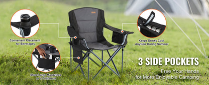 VEVOR Outdoor Camping Chair – 350lbs Ultralight Folding Portable Seat for Beach, Hiking, Picnic & Fishing