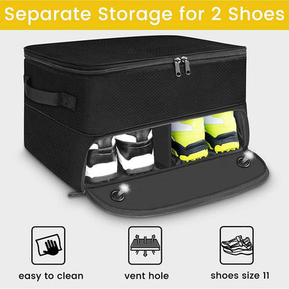 Golf Shoe Bag – Outdoor Foldable Storage for Golf Supplies, Oxford Cloth Holder Box for Ball & Towel, Portable Trunk Organizer
