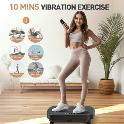 Vibration Plate Fitness Platform – Full Body Shaker Machine for Lymphatic Drainage, Weight Loss and Fat Burning, Exercise Machine for Women and Men