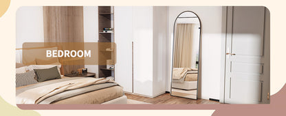 Arched Full Length Mirror – 71"x26" Full Body Floor Mirror, Standing, Hanging or Leaning Wall Mount with Stand