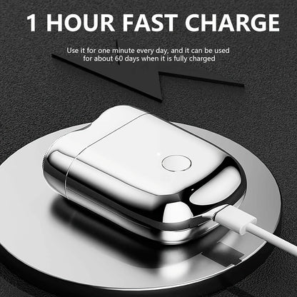 Cordless Mini Rotary Shaver - Waterproof, Wet and Dry Shaving, Alloy Body, Magnetic Shaving Head, Travel Case Included - Ideal Gift for Men, Travelers, and Businessmen