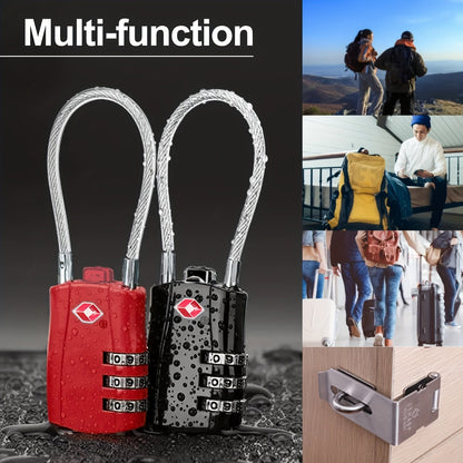2 Pack TSA-Approved Travel Locks - Sturdy Alloy Combination Padlocks for Luggage, Suitcases, Lockers and Bikes
