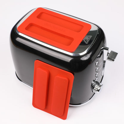 Red Dustproof Cover for 2 Slice Toaster - BPA-Free Silicone Protection from Dust, Dirt, Pet Hair, and Spills - Toaster Top Lid