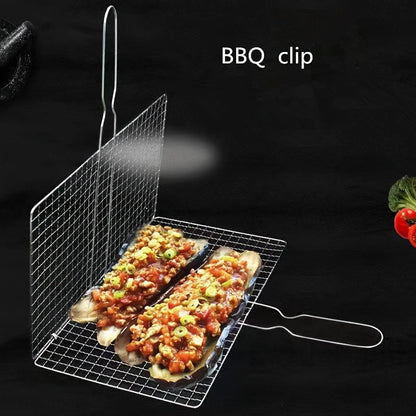 BBQ Fish Grill Basket - Rustproof Stainless Steel, Heavy Duty for Meat, Steak, Shrimp, Vegetables - Ideal for Outdoor Picnic and Camping, Grill Accessories