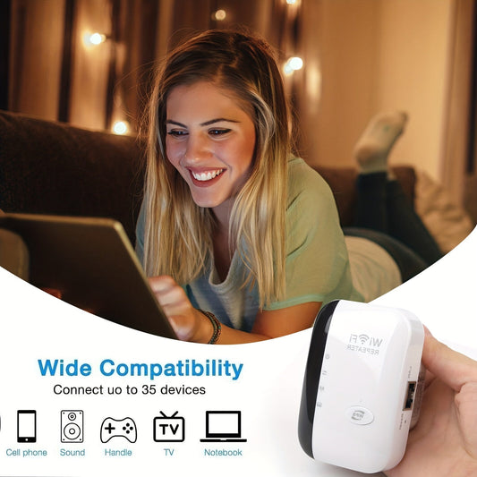 Boost Your WiFi Signal - Long Range Wireless Repeater Access Point, Up to 300Mbp