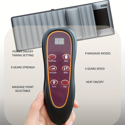 Ultimate Relaxation Massage Mattress – 10-Zone Vibration, Neck Kneading and Hot Waist Compress, Safe 12V Power