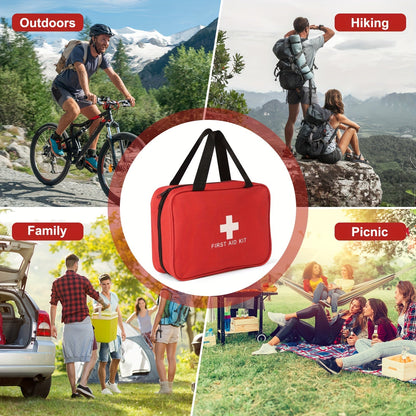 Portable First Aid Kit – Compact and Comprehensive for Home, Car, Camping, and Hiking – Includes Scissors, Tweezers, and Essentials
